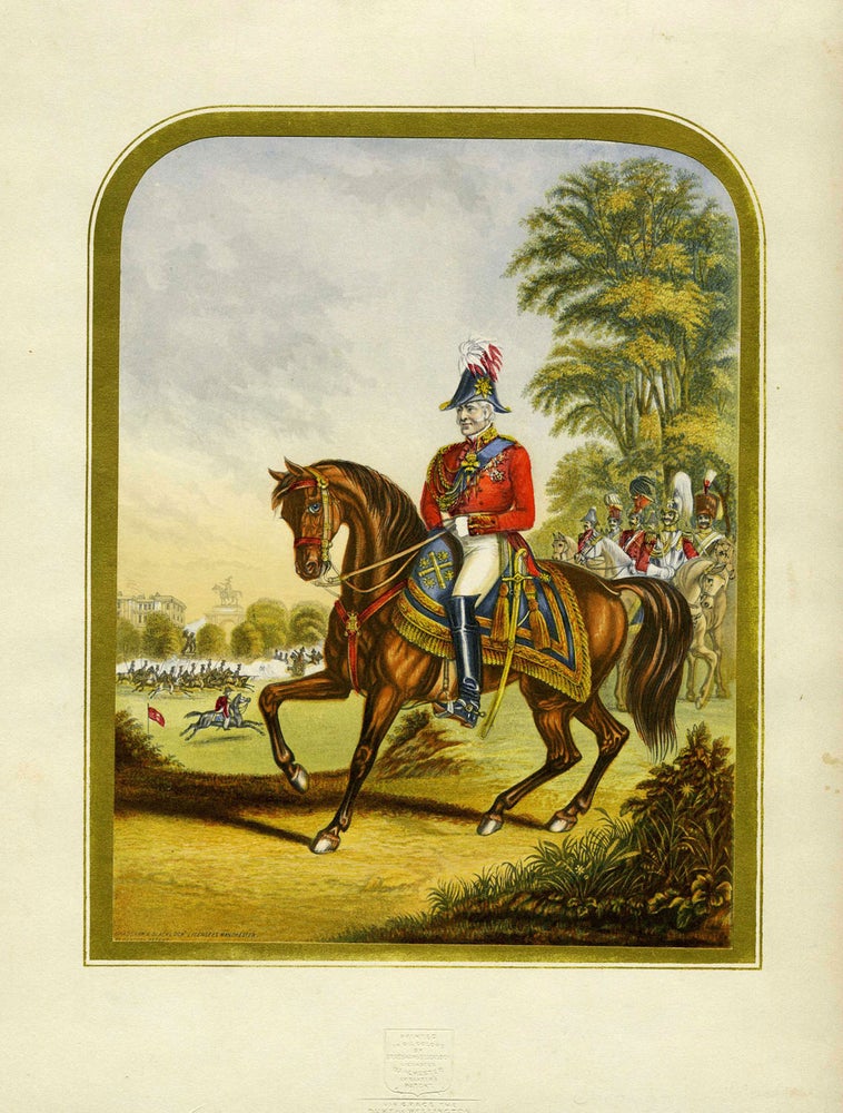 Item #21224 'His Grace the Duke of Wellington As He Appeared At the Review On Her Majesty's Last Birthday', Baxter color print in stamped Baxter mount. George Baxter.