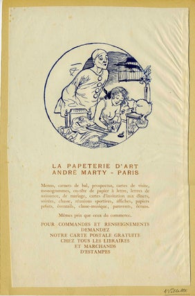 Item #21394 Broadside: La Papeterie d'Art Andre Marty - Paris. Adolphe Willette