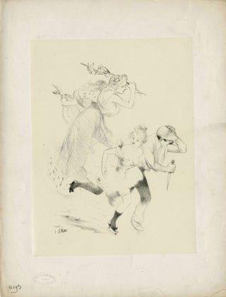 Item #21395 Paris Cabaret illustration proof. Adolphe Willette