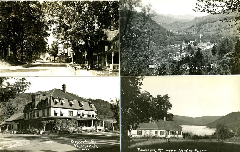 Item #21485 Nine Real-Photo Postcards with Scenes from Rochester, Vermont.