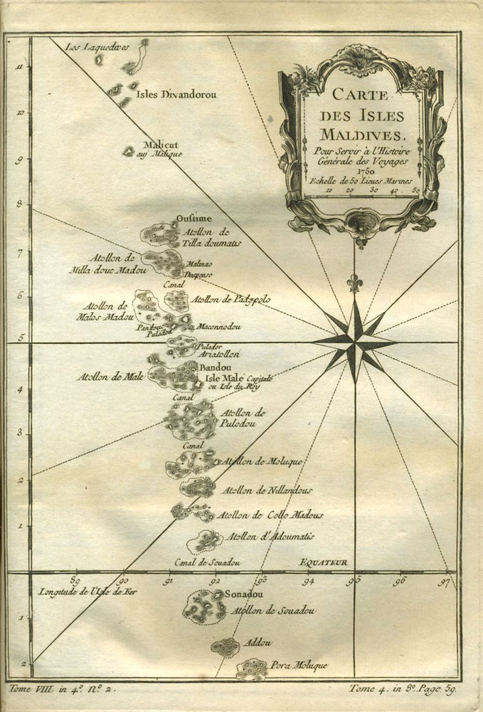 Item #21536 Carte des Isles Maldives. India, Maldives.