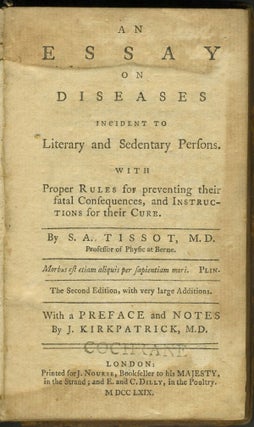 Item #21572 An Essay on Diseases incident to Literary and Sedentary Persons with Proper Rules for...