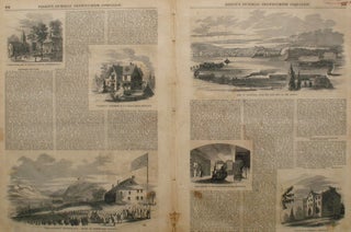 Item #21622 City of Newburgh, from the East Side of the Hudson, a double page spread from the...