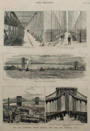 Item #21625 The New Suspension Bridge Between New York and Brooklyn, USA, a full page spread in...