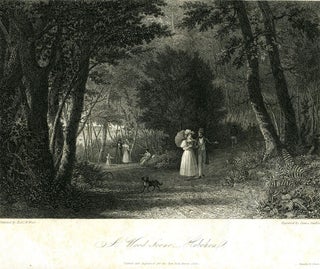Item #21629 A Wood Scene, Hoboken. Robert W. James Smillie Weir, engraver
