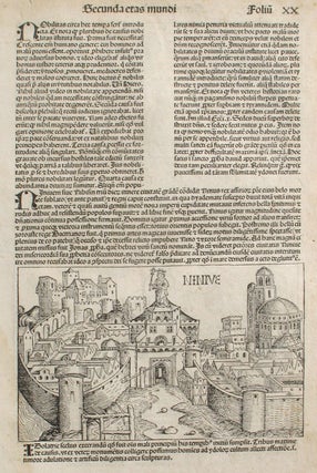 Item #21641 Ninevah in the Liber chronicarum- Nuremberg Chronicle, an individual page from the...