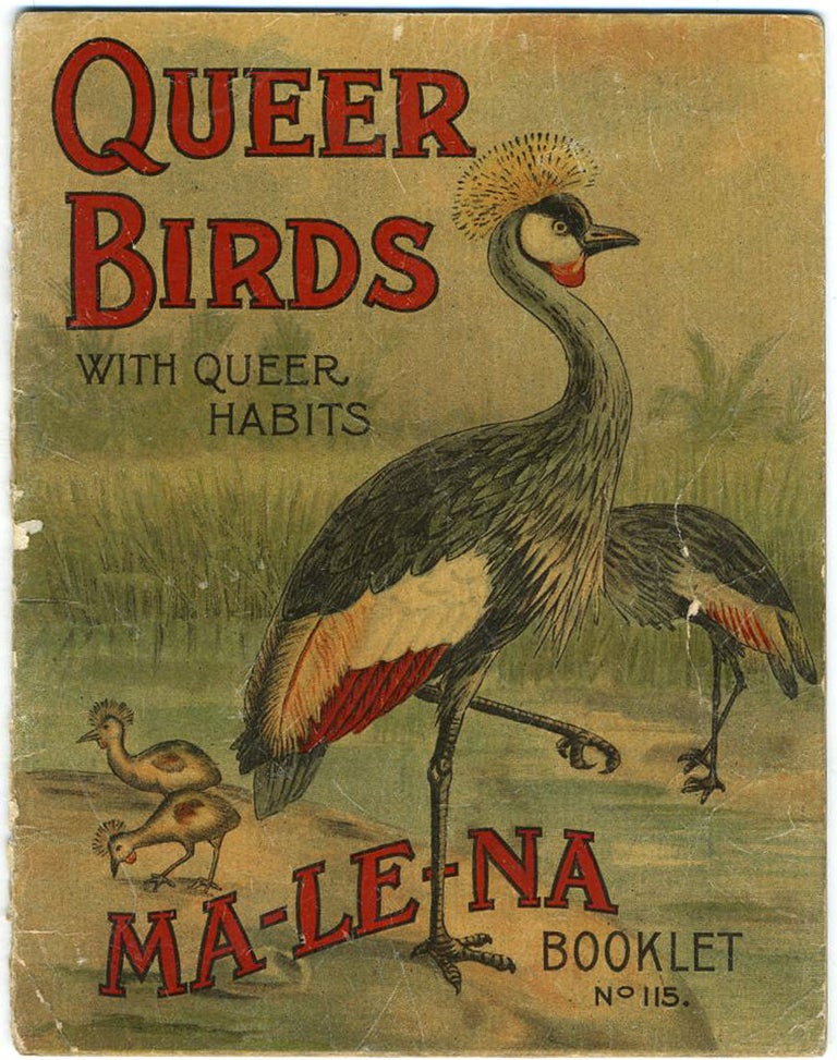 Item #21659 Queer Birds with Queer Habits. Ma-le-na Booklet No. 115. Childrens, Cassowary.