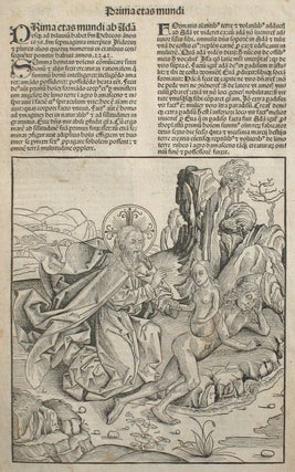 Item #21674 God, Adam & Eve in the Liber chronicarum- Nuremberg Chronicle, an individual page...