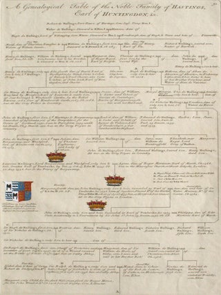 Family Crest of The Right Honourable, Francis Hastings, Earl of Huntington, Baron Hastings, Hungerford, Newmarch, Peverel, Botreux, Moulins and Moels.