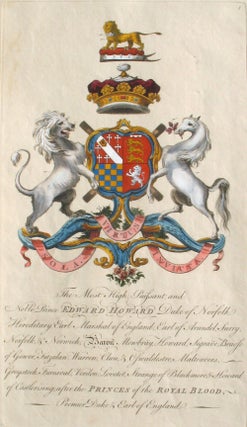 Item #21705 Family Crest of The Most High, Puissant, and Noble Prince, Edward Howard, Duke of...