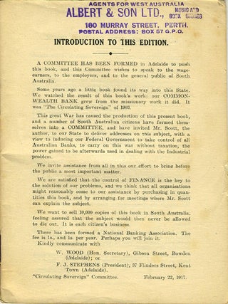 The Circulating Sovereign. Take Over the Banks. Successful War. A New Civilization. Pamphlet.