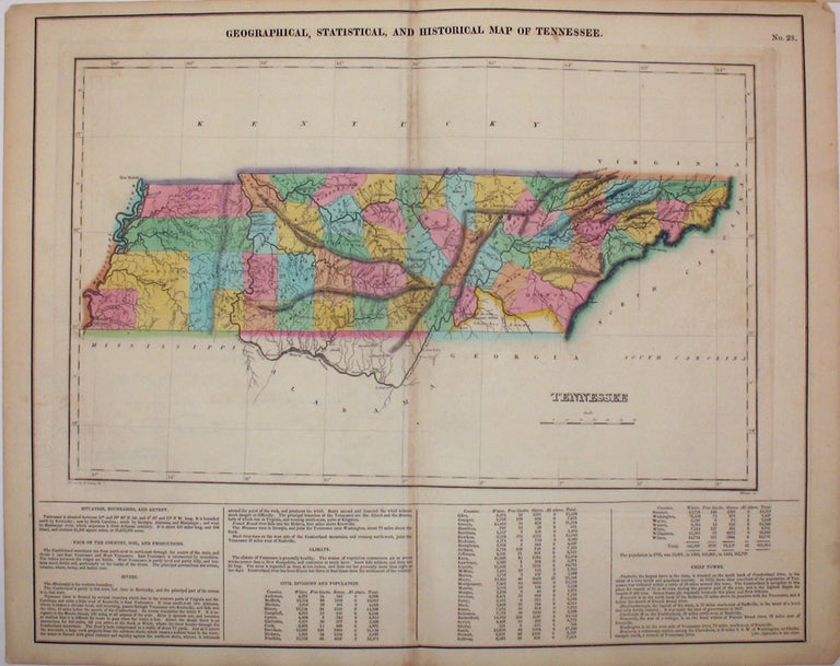 Item #21783 Geographical, Statistical, and Historical Map of Tennessee. Henry Carey, Isaac Lea.
