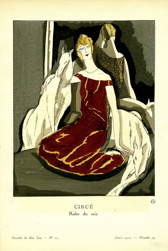 Item #21825 Circe, Robe du soir; Print from the Gazette du Bon Ton.