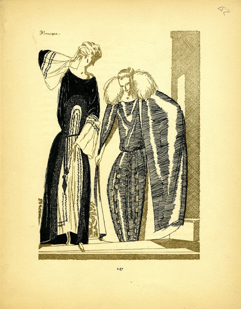 Item #21847 Two Ladies; Print from the Gazette du Bon Ton.