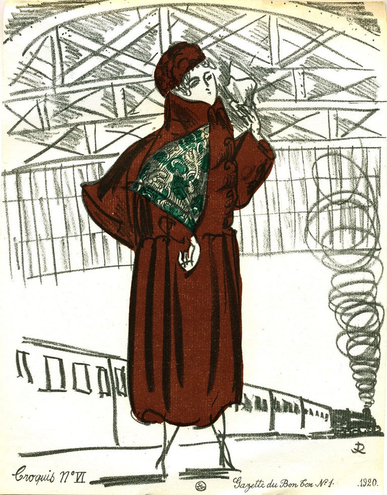Item #21851 Sketch number V and VI; Two prints from the Gazette du Bon Ton.