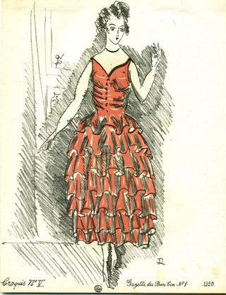 Sketch number V and VI; Two prints from the Gazette du Bon Ton.