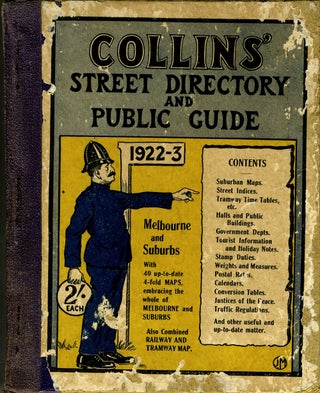 Item #21863 Collins' Street Directory and Public Guide, Melbourne and Suburbs, 1922-3. Victoria...