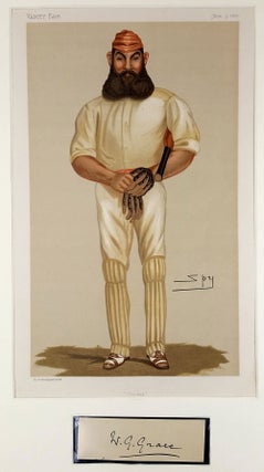 Item #21945 Spy cartoon & autograph of W. G. Grace, "Cricket" [with] autograph. "no cricketer,...