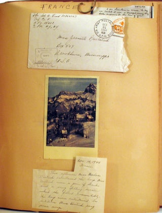 Scrap album of all his WWII correspondence to his sweetheart from an American GI who comments on meeting Gertrude Stein.