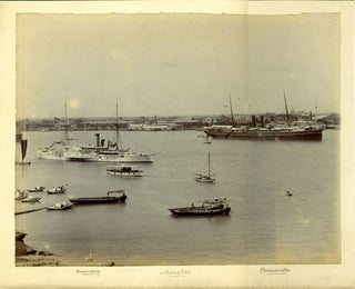 Item #21971 Albumen photograph of Shanghai with American Civil War gunboat USS Monocacy, with the...