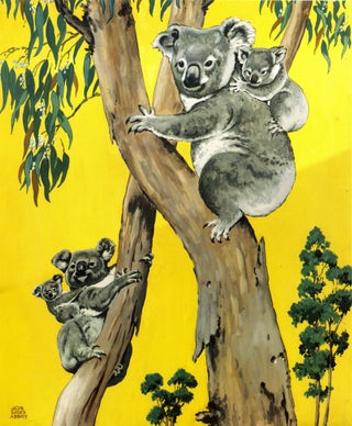 Item #21973 "Animal Babies". 12 color plates including koala and platypus. Children's, Education