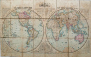 Item #21980 Gilbert's New Map of the World, 1850. Dissected on canvas. James Gilbert