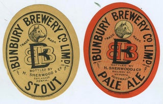 Item #22027 Bunbury Brewery Co. Perth, Australia. A Pair of Beer Labels for Pale Ale and Stout....