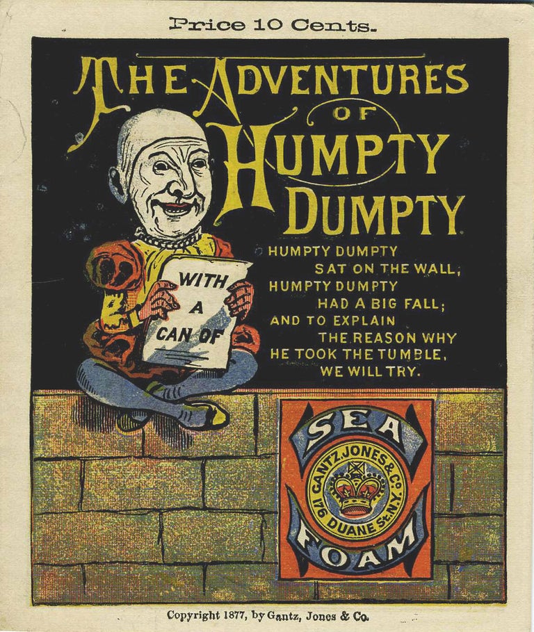 Item #22053 The Adventures of Humpty Dumpty. Advertising booklet for Sea Foam baking powder.