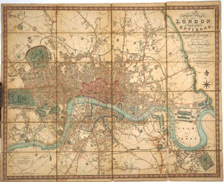 Item #22123 A New Map of London and its Environs, from an Original Survey Extending 8 miles east...