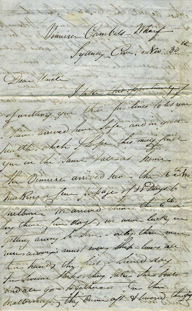 Item #22184 Digger's letter home from Campbell's Wharf, Sydney with news of Melbourne, ALS.