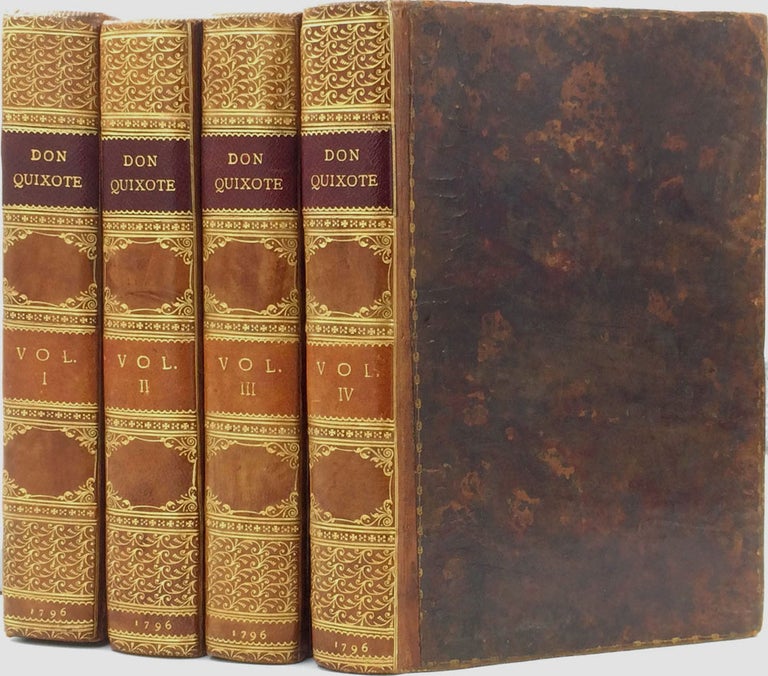 Item #22365 The History and Adventures of the Renowned Don Quixote. Four volumes complete. Miguel de Cervantes Saavedra, Tobias Smollett.