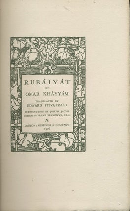Rubaiyat of Omar Khayyam, Translated by Edward Fitzgerald. Introduction by Joseph Jacobs.