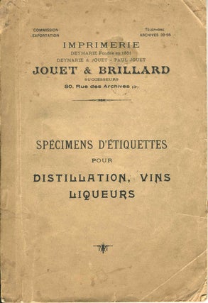 Specimens d'Etiquettes pour Distillation, Vins, Liqueurs.