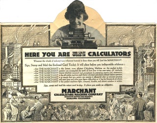 Item #22562 Marchant Calculating Machine Co. of Oakland, Ca. Pop Up folding advertising sheet