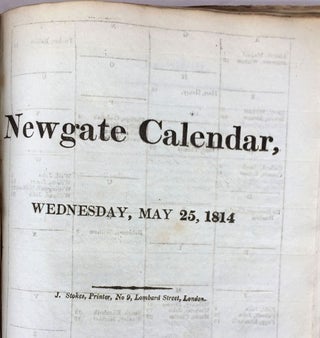 Newgate Calendars, an annotated group of these records of Criminal Cases in London & Middlesex in 1814, most likely a Gaoler's or Clerk of the Court's copy, dating from January 12, 1814 to November 30, 1814, with many prisoners transported to Australia.