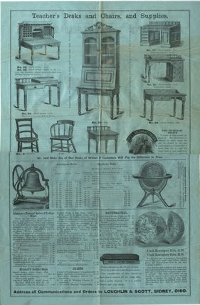 Pictorial Advertising Broad Sheets: Loughlin & Scott school desks & furniture.