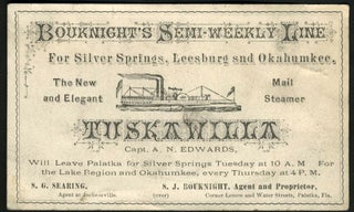 Item #22701 Florida steamer trade card: Bouknight's Semi Weekly Line, The New and Elegant Mail...