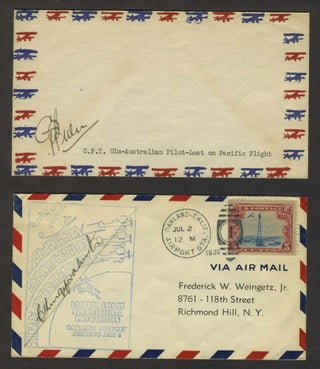 Item #22708 First Aviators to Cross Pacific: Kingsford Smith signed cover [with] CPT Ulm signed...