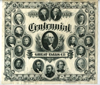 Item #22758 Bank Note Engraving: Centennial, Great Falls Co. 1776-1876 Trade Mark