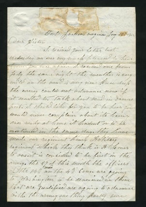 Item #22761 Civil War Letter, describing soldier's situation with the 14th Mass. Civil War, F. A....