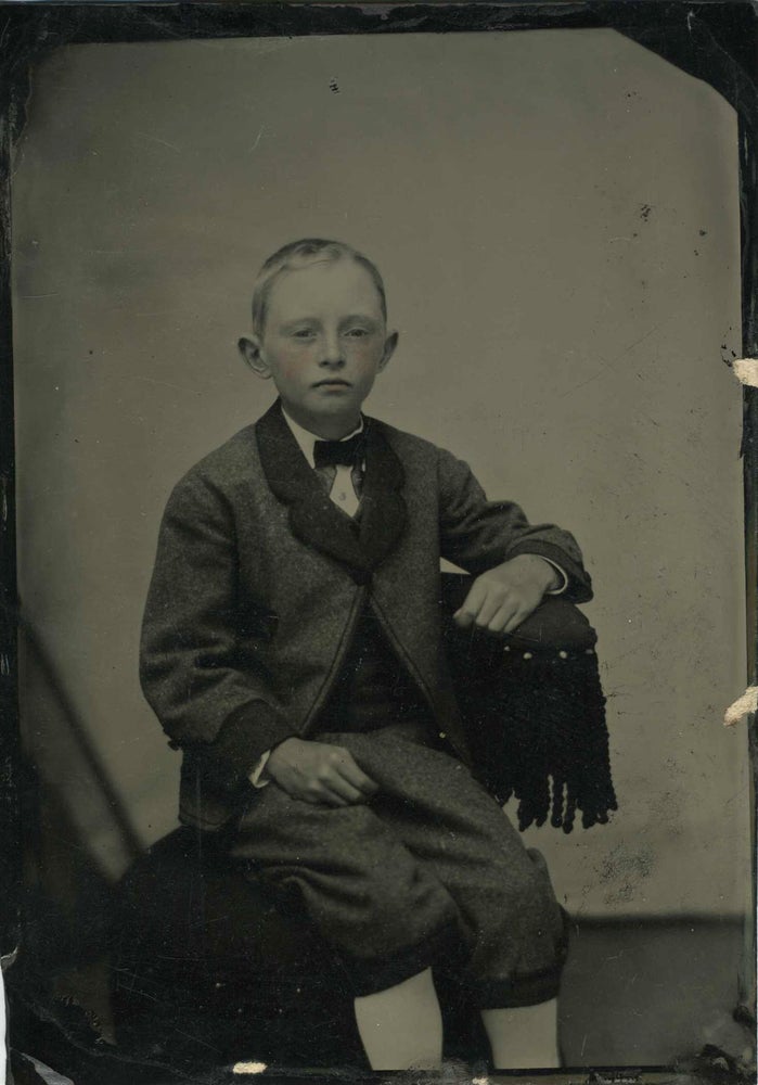 Item #22786 Young boy tintype portrait.