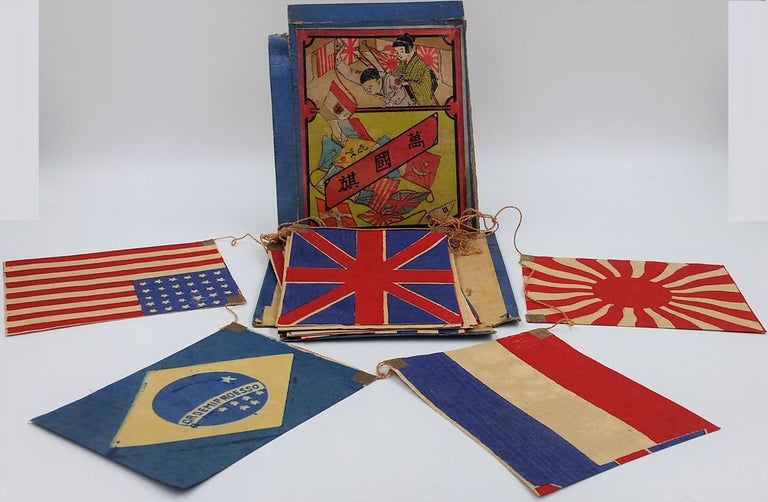 Item #22796 Patriotic Flag decoration made in Japan including flags of the United States, Great Britain, Turkey, France, China, etc. Children's Flag Decoration, Japan.