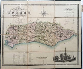 Item #22808 Map of the County of Sussex Made in the Years 1823 ad 1824 by C. & J. Greenwood 1829....