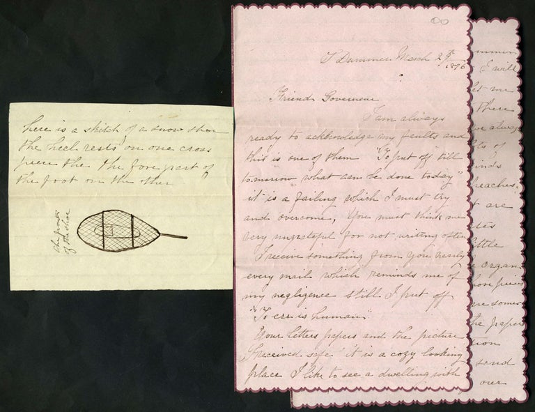 Item #22818 Manuscript letter: Snowshoes, with sketch.