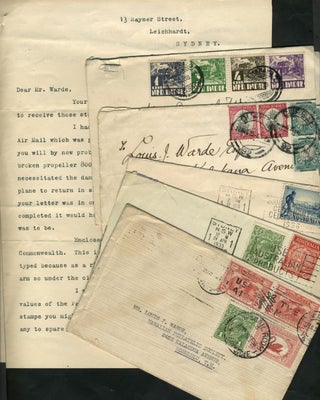 Item #22927 1935-6 Philatelists' correspondence, with Australian, South African, and Indonesian...