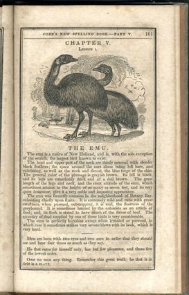 Item #22953 Emu illustration in 'Cobb's New Spelling Book, in Six Parts'. Lyman Cobb