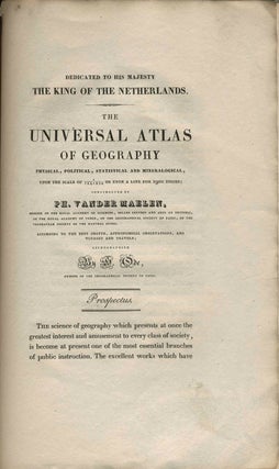 Prospectus for The Universal Atlas of Geography: physical, political, statistical and mineralogical...