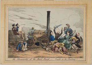 Item #23123 Caricature: The Pleasures of the Rail-Road. Caught in the Rail-way! Henry Heath