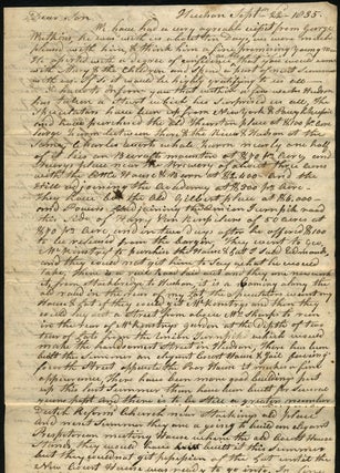 Item #23271 Manuscript letter to son seeking his help with "French land Claim" William Ashley