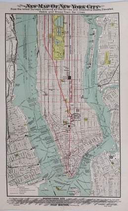 Item #23279 New Reference Map & Guide to New York City. Executed by Brooks Bank Note Co. Boston....